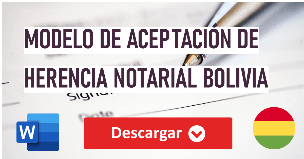 Modelo de Aceptación de Herencia Notarial Bolivia