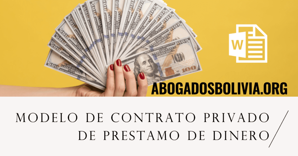 Modelo de Contrato Privado de Prestamo de Dinero | Bolivia